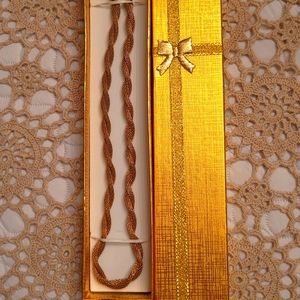 Rare Vintage Goldtone Rope Choker Necklace